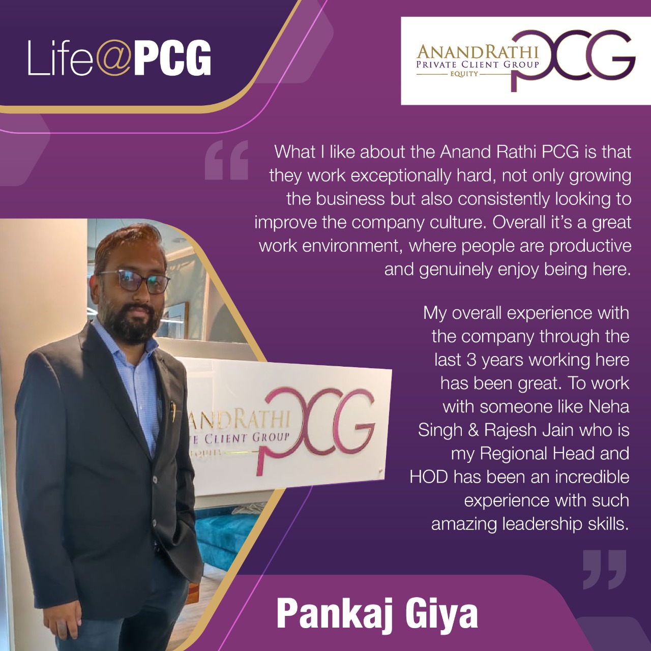 Pankaj Giya - AR PCG Employee