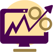 Icon showing market chart on a screen
