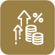 Icon representing trading activity with upward trend chart