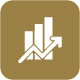 Icon representing monitoring and managing positions with gear and person
